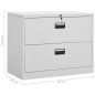 Armadio Classificatore Grigio Chiaro 90x46x72,5 cm in Acciaio Armadio Classificatore Grigio Chiaro 90x46x72,5 cm in Acciaio