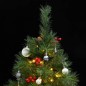 Albero Natale Incernierato con 150 LED e Palline 120 cm