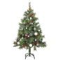 Albero Natale Incernierato con 150 LED e Palline 120 cm