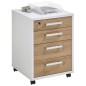 FMD Cassettiera Mobile 48x49,5x65,5 cm Bianca e Rovere FMD Cassettiera Mobile 48x49,5x65,5 cm Bianca e Rovere