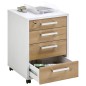 FMD Cassettiera Mobile 48x49,5x65,5 cm Bianca e Rovere FMD Cassettiera Mobile 48x49,5x65,5 cm Bianca e Rovere