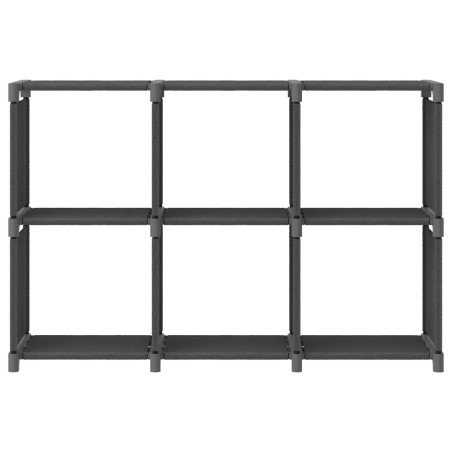 Mensola con 6 Vani a Cubo Grigia 103x30x72,5 cm in Tessuto