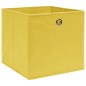 Scatole Portaoggetti 4pz Gialle 32x32x32 cm Tessuto Scatole Portaoggetti 4pz Gialle 32x32x32 cm Tessuto