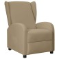 Poltrona Wing Back Reclinabile Cappuccino in Similpelle