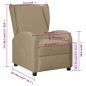 Poltrona Wing Back Reclinabile Cappuccino in Similpelle