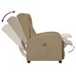 Poltrona Wing Back Elettrica Reclinabile Cappuccino Similpelle
