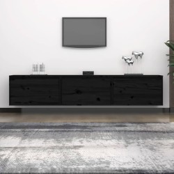 vidaXL Mobili TV 3 pz Neri in Legno Massello di Pino