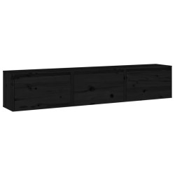 vidaXL Mobili TV 3 pz Neri in Legno Massello di Pino