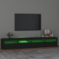 Mobile Porta TV con Luci LED Nero 240x35x40 cm Mobile Porta TV con Luci LED Nero 240x35x40 cm