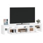 Mobile Porta TV con Luci LED Bianco 200x36,5x40 cm Mobile Porta TV con Luci LED Bianco 200x36,5x40 cm