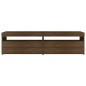 Mobile Porta TV con Luci LED 2pz Rovere Marrone 75x35x40 cm