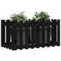 Fioriera Giardino a Recinzione Nera 100x50x50cm Massello Pino Fioriera Giardino a Recinzione Nera 100x50x50cm Massello Pino