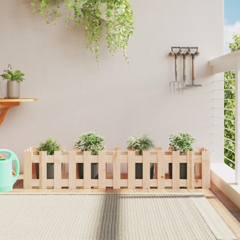 Fioriera Rialzata Giardino a Recinzione 150x30x30 cm Legno Pino Fioriera Rialzata Giardino a Recinzione 150x30x30 cm Legno Pino