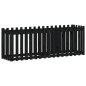 Fioriera Giardino a Recinzione Nera 200x50x70cm Massello Pino Fioriera Giardino a Recinzione Nera 200x50x70cm Massello Pino