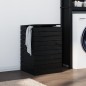 Cesto per Bucato Nero 44x44x66 cm Legno Massello Pino