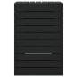 Cesto per Bucato Nero 44x44x66 cm Legno Massello Pino
