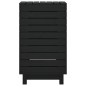Cesto per Bucato Nero 44x44x76 cm Legno Massello Pino