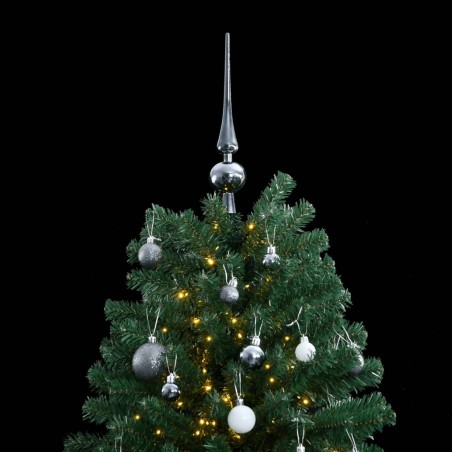 Albero Natale Incernierato con 300 LED e Palline 180 cm