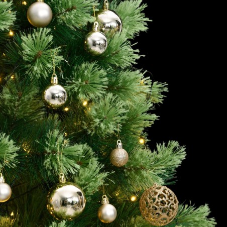 Albero Natale Incernierato con 300 LED e Palline 180 cm