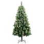 Albero Natale Incernierato con 300 LED e Palline 180 cm