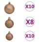 Albero Natale Incernierato con 300 LED e Palline 180 cm