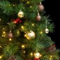 Albero Natale Incernierato con 150 LED e Palline 150 cm