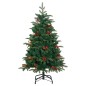 Albero Natale Incernierato con 150 LED e Palline 150 cm