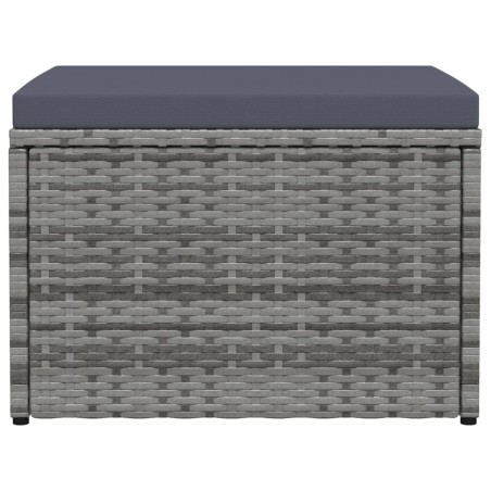 vidaXL Poggiapiedi da Giardino con Cuscini Grigio in Polyrattan