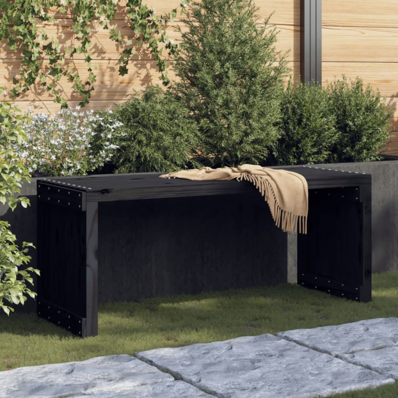 Panca Giardino Estensibile Nera 212,5x40,5x45cm Massello Pino Panca Giardino Estensibile Nera 212,5x40,5x45cm Massello Pino