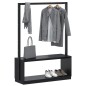 Appendiabiti Porta Scarpe Nero 113x40x157,5 cm Massello Pino Appendiabiti Porta Scarpe Nero 113x40x157,5 cm Massello Pino