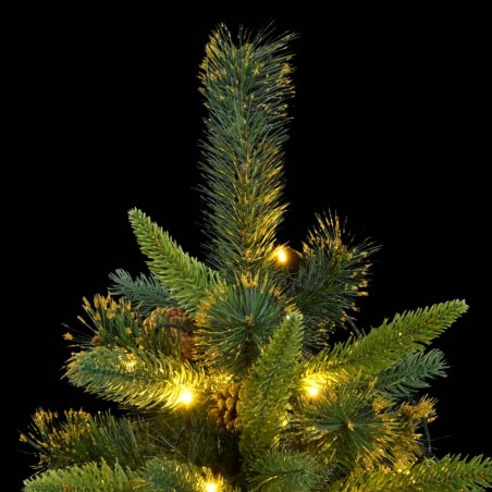 Albero di Natale Artificiale Incernierato con 300 LED 180 cm