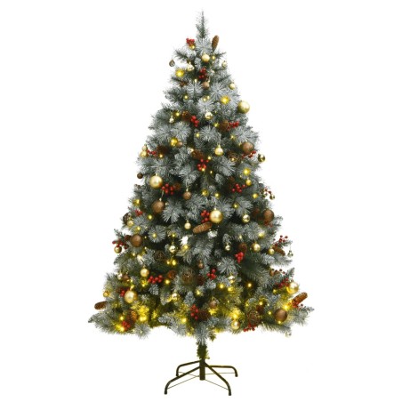 Albero Natale Incernierato con 300 LED e Palline 180 cm
