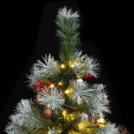 Albero Natale Incernierato con 300 LED e Palline 180 cm