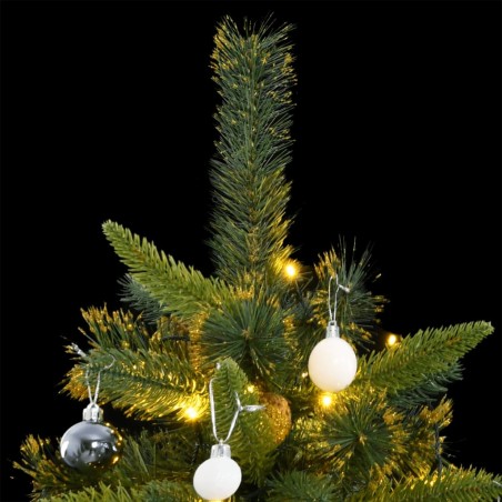 Albero Natale Incernierato con 300 LED e Palline 210 cm