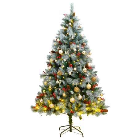 Albero Natale Incernierato con 300 LED e Palline 180 cm