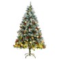Albero Natale Incernierato con 300 LED e Palline 180 cm
