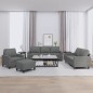 Set di Divani 4 pz con Cuscini Grigio Scuro in Tessuto Set di Divani 4 pz con Cuscini Grigio Scuro in Tessuto