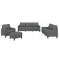 Set di Divani 4 pz con Cuscini Grigio Scuro in Tessuto Set di Divani 4 pz con Cuscini Grigio Scuro in Tessuto