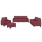 Set di Divani 4 pz con Cuscini Rosso Vino in Tessuto Set di Divani 4 pz con Cuscini Rosso Vino in Tessuto