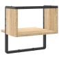 Mensola a Parete con Asta Rovere Sonoma 30x25x30 cm