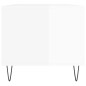 Tavolino da Salotto Bianco Lucido 90x49x45 cm Legno Multistrato