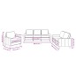 Set di Divani 3 pz con Cuscini Rosso Vino in Tessuto Set di Divani 3 pz con Cuscini Rosso Vino in Tessuto