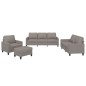Set di Divani 4 pz con Cuscini Tortora in Tessuto Set di Divani 4 pz con Cuscini Tortora in Tessuto