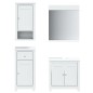 Set Mobili da Bagno 4 pz BERG Bianco in Legno Massello di Pino Set Mobili da Bagno 4 pz BERG Bianco in Legno Massello di Pino