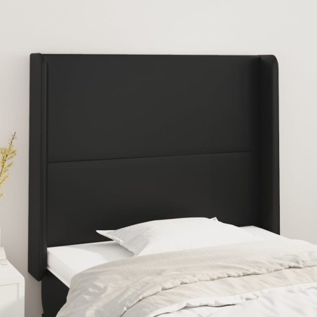 vidaXL Testiera ad Orecchio Nera 83x16x118/128 cm in Similpelle