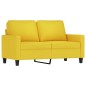 Set di Divani 3 pz con Cuscini Giallo Chiaro in Tessuto Set di Divani 3 pz con Cuscini Giallo Chiaro in Tessuto