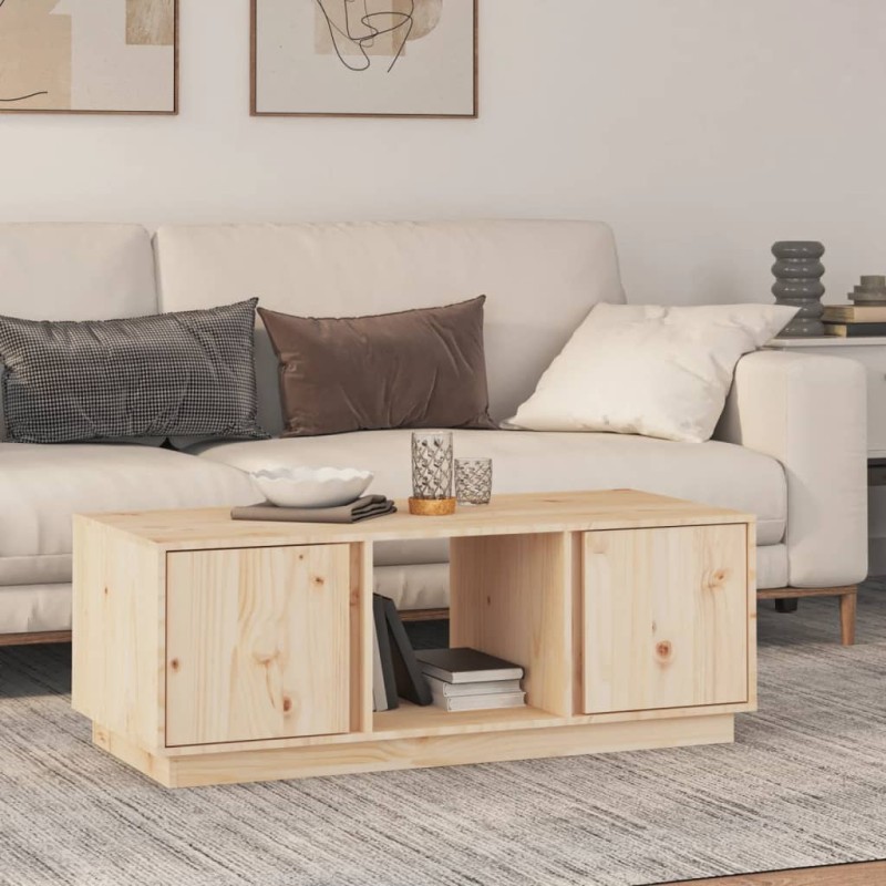 vidaXL Tavolino da Salotto 110x50x40 cm in Legno Massello di Pino vidaXL Tavolino da Salotto 110x50x40 cm in Legno Massello di Pino