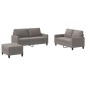 Set di Divani 3 pz con Cuscini Tortora in Tessuto Set di Divani 3 pz con Cuscini Tortora in Tessuto