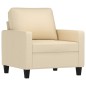 Set di Divani 4 pz con Cuscini Crema in Tessuto Set di Divani 4 pz con Cuscini Crema in Tessuto