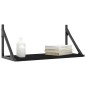 vidaXL Mensole da Parete 2pz Nere 60x25x25,5 cm Legno Multistrato